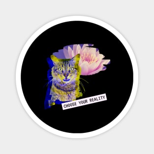 Katze Lotus Reality Glitch Techno Party Vaporwave Magnet